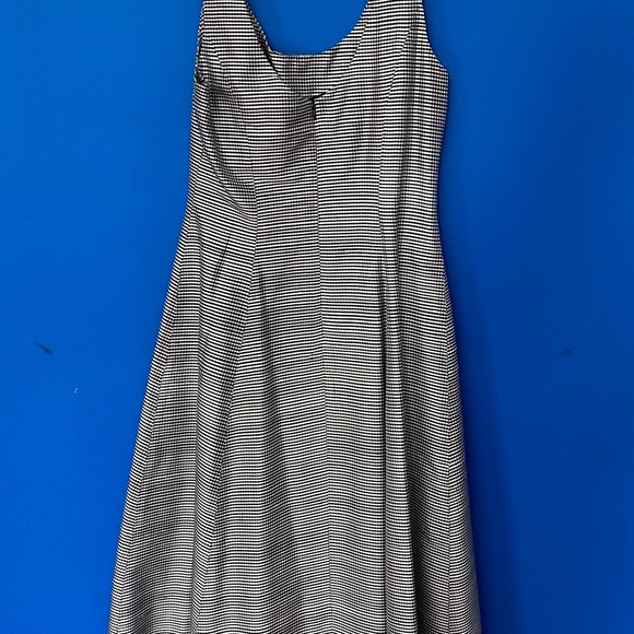 Beautiful TRIO Black & White Check Silk Dress Sz 4 - Picture 4 of 5